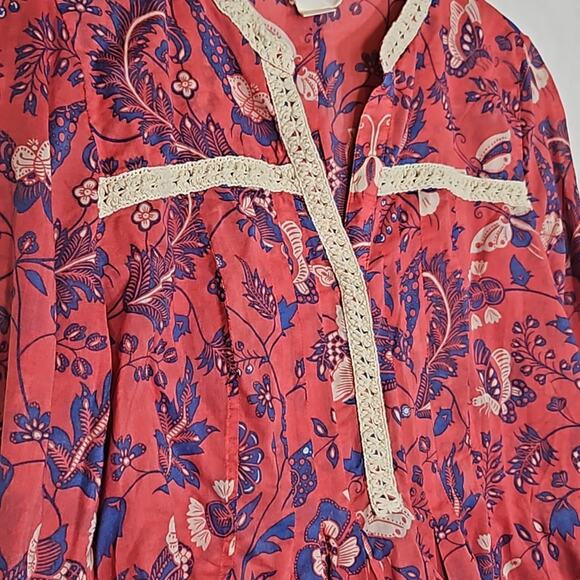 Anthropologie Maeve Abella Floral Butterfly Peplum top - Picture 2 of 8